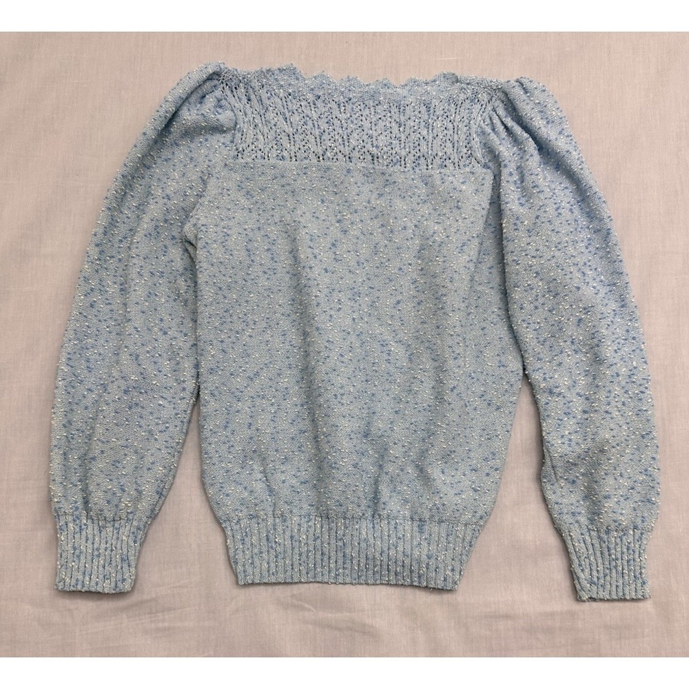 Vintage Y2K‎ 90s Women's Sweater Light Sky Blue Fuzzy  XS